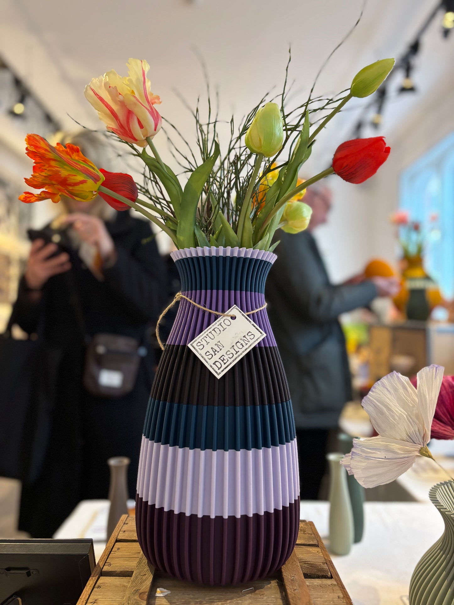 Unique tall Linea vase